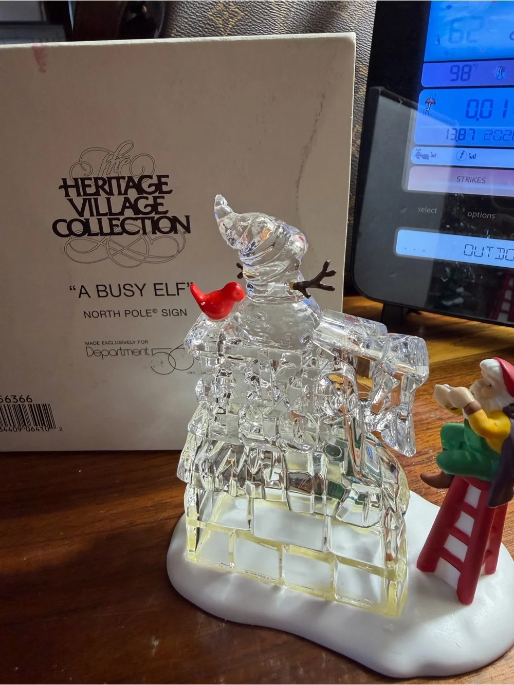 Department 56 A busy elf Sculpture with Holiday Figurines